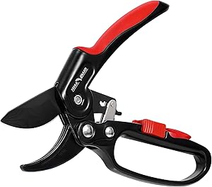 FLORA GUARD Garden Clippers, Professional Ratchet Pruning Shears, Increases Cutting Power 3x, Sharp Gardening Scissors, Cutting Rose, Flower, Hedge, Stem, Tree, Perfect for Weak Hands & Arthritis