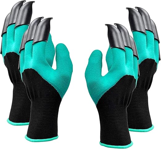 2 Pairs Garden Gloves,Gardening Work Gloves with Sturdy Claws Quick & Easy